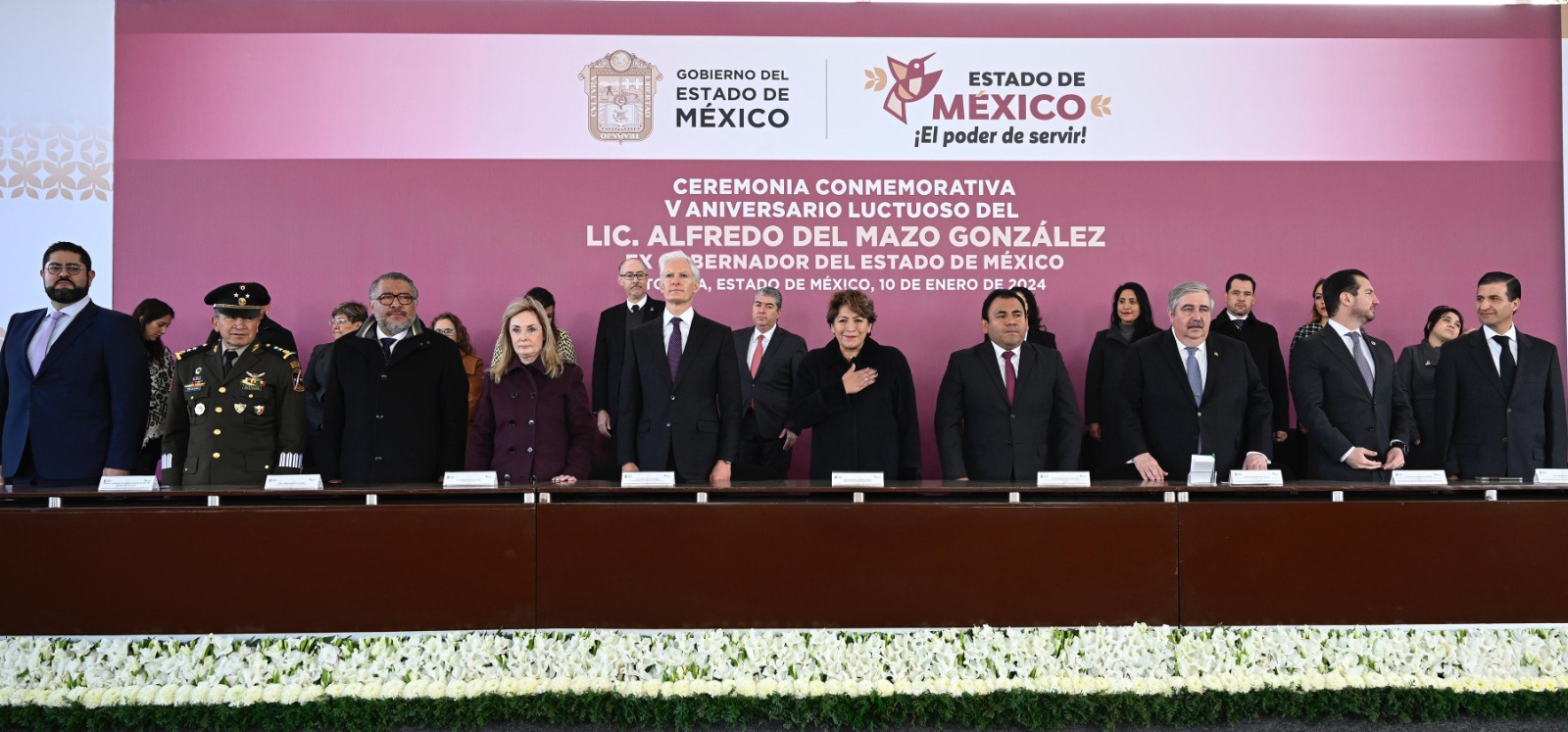 Ceremonia luctuosa del exgobernador Del Mazo González
