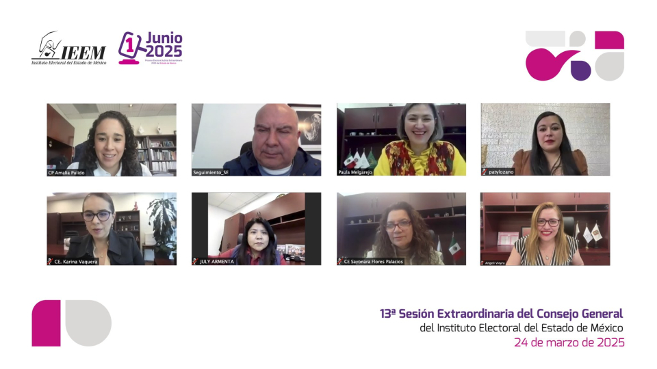 IEEM Aprueba Reglamento de Órganos Desconcentrados para la Elección Judicial en el Estado de México