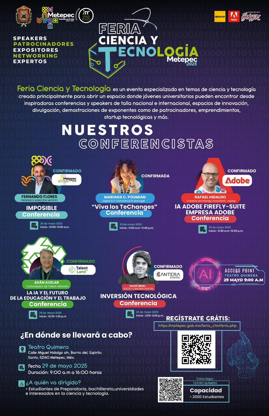 Feria Ciencia y Tecnología Metepec 2025 en Teatro Quimera