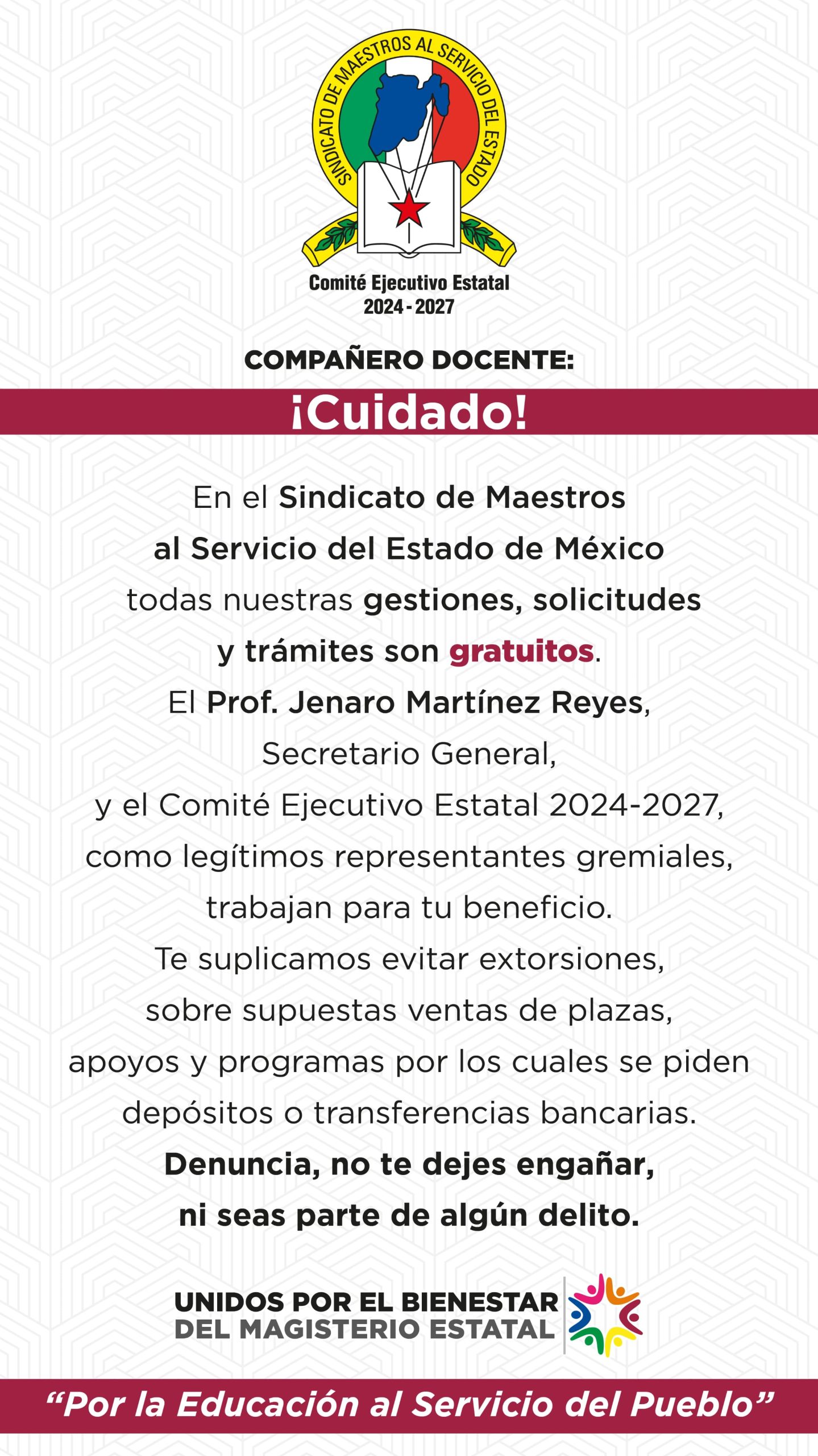 SMSEM alerta a maestros sobre intentos de extorsión