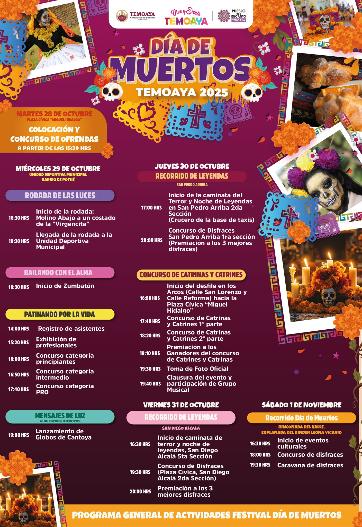 Temoaya presenta cartel del Día de Muertos 2025