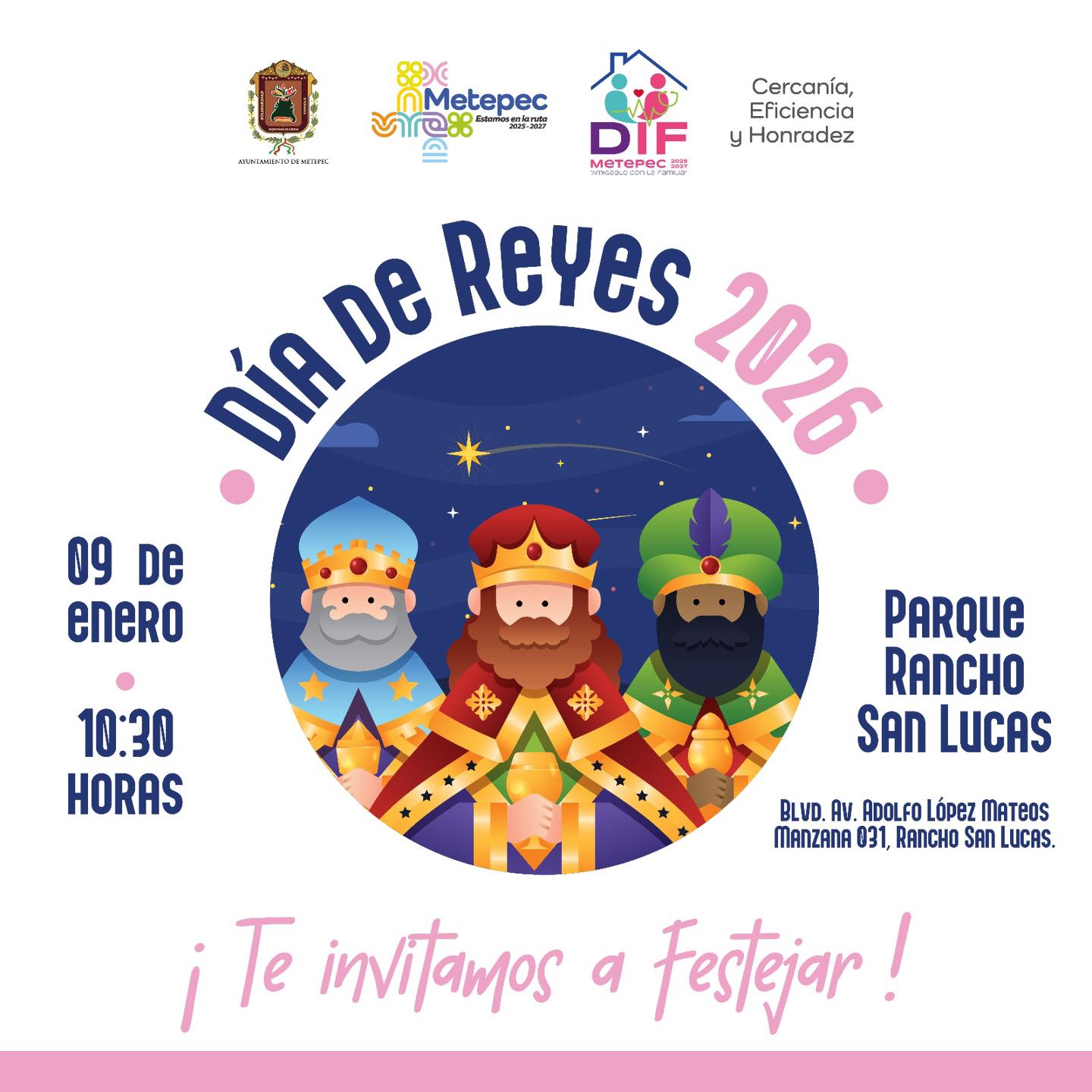 Metepec anuncia festejos del Día de Reyes en 10 sedes