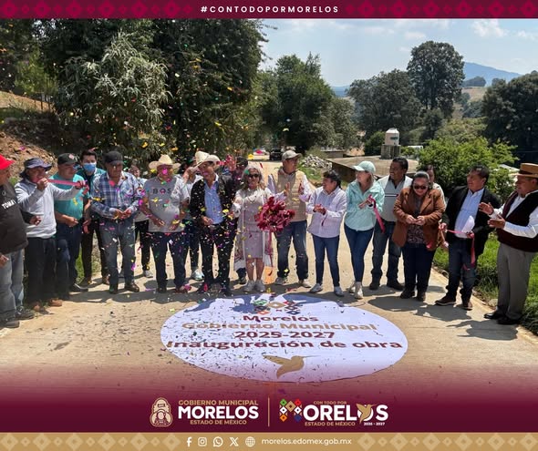 Entregan obras de drenaje y pavimentación en comunidades de Morelos, Edomex