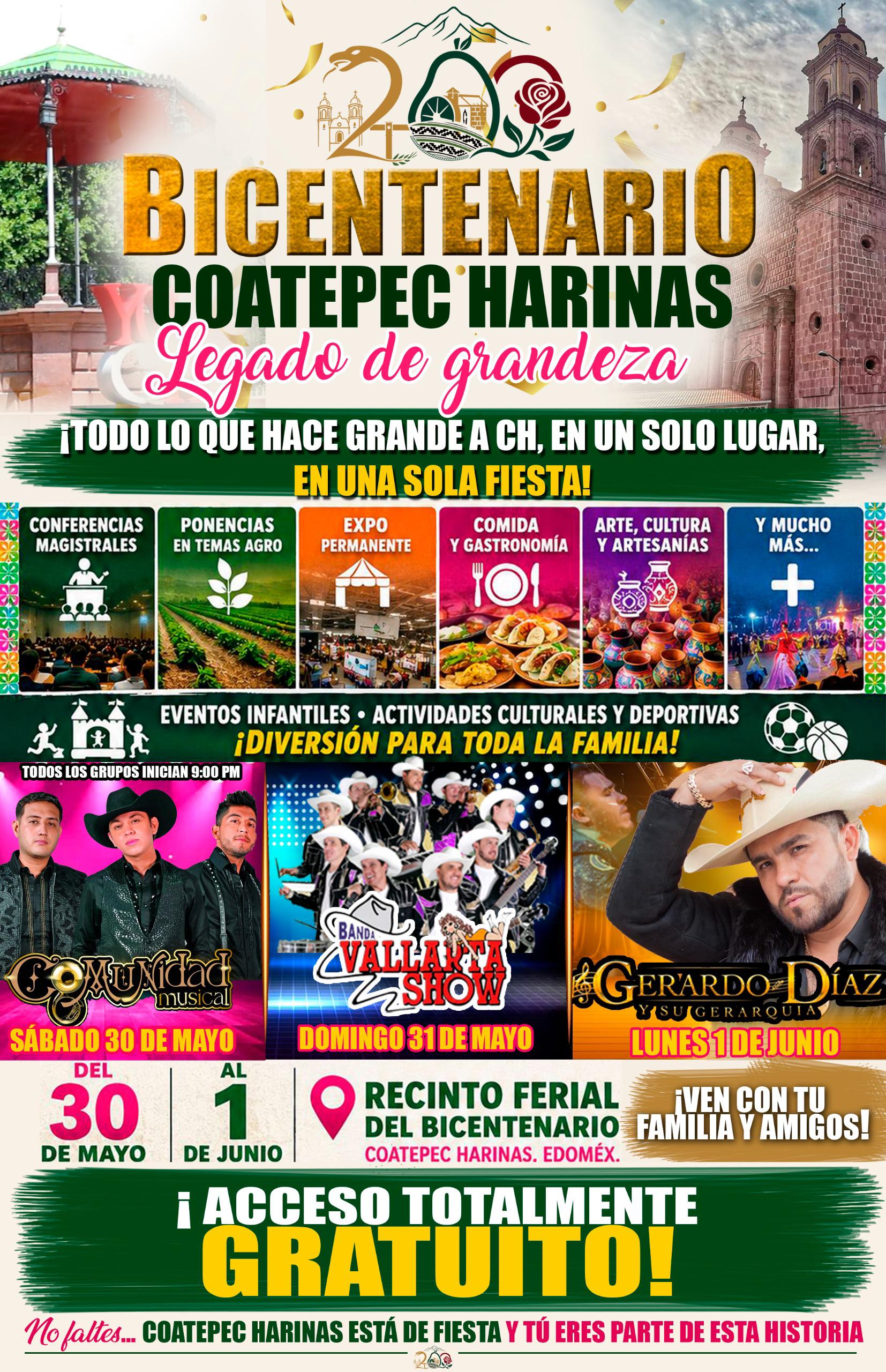 Programa completo de la celebración del Bicentenario de Coatepec Harinas