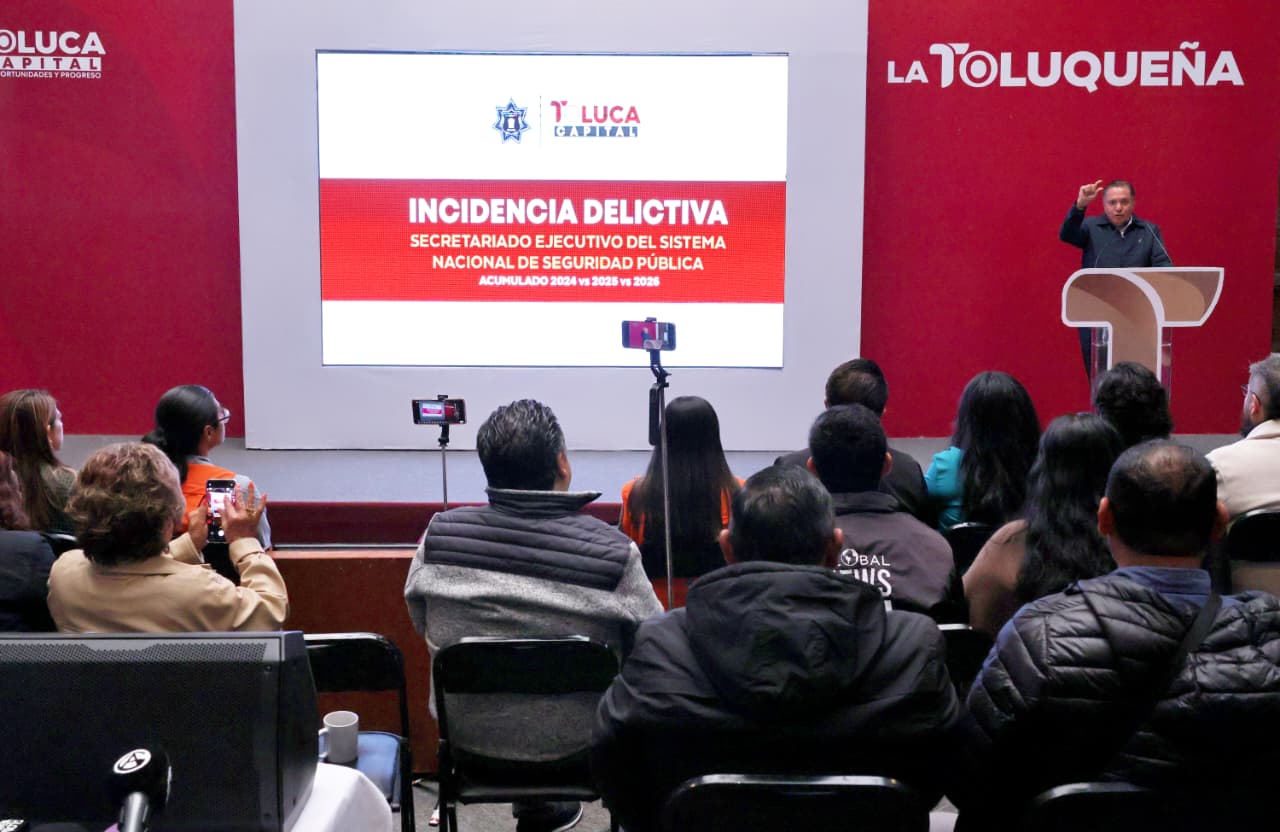 Toluca reporta baja de 37.93% en delitos de alto impacto